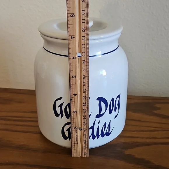 White and Blue Dog Treat Jar - Picture 9 of 9